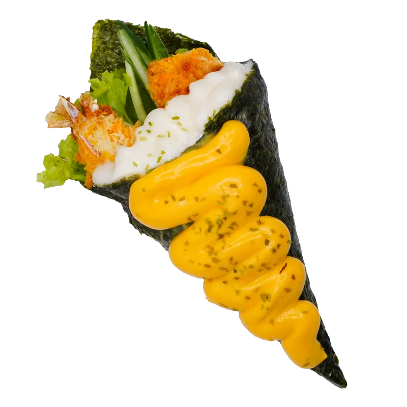 Cheesy Ebi Furai Temaki